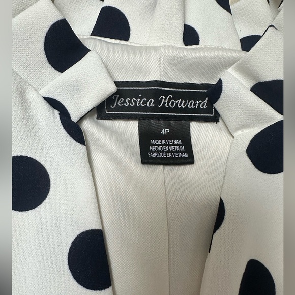 Jessica Howard Navy Polka Dot Midi Dress - Picture 2 of 3